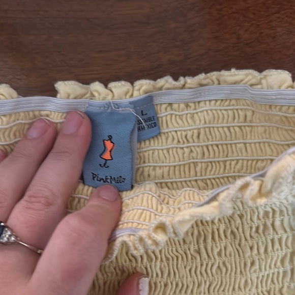 Cream Ruffled Tube Top - Picture 3 of 3